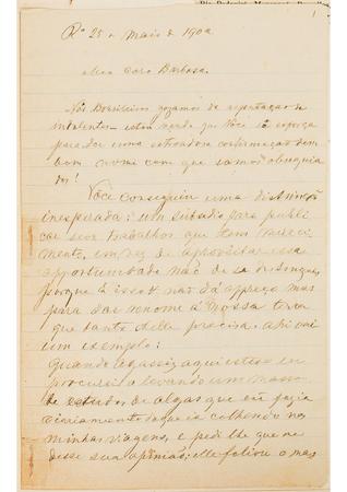 [Carta do Barão de Capanema a João Barbosa Rodrigues, escrita do Rio de Janeiro em 25 de maio de 1902]