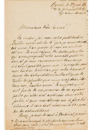 [Carta de Paul Hermann Wilhelm Taubert a João Barbosa Rodrigues, escrita de Berlim em 23 de junho de 1894]